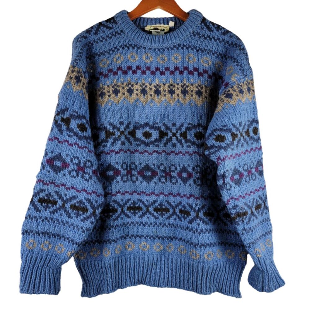 Highland Craft Sweater Men Medium 100% New Wool Scotland Chunky Nordic Fair Ilse